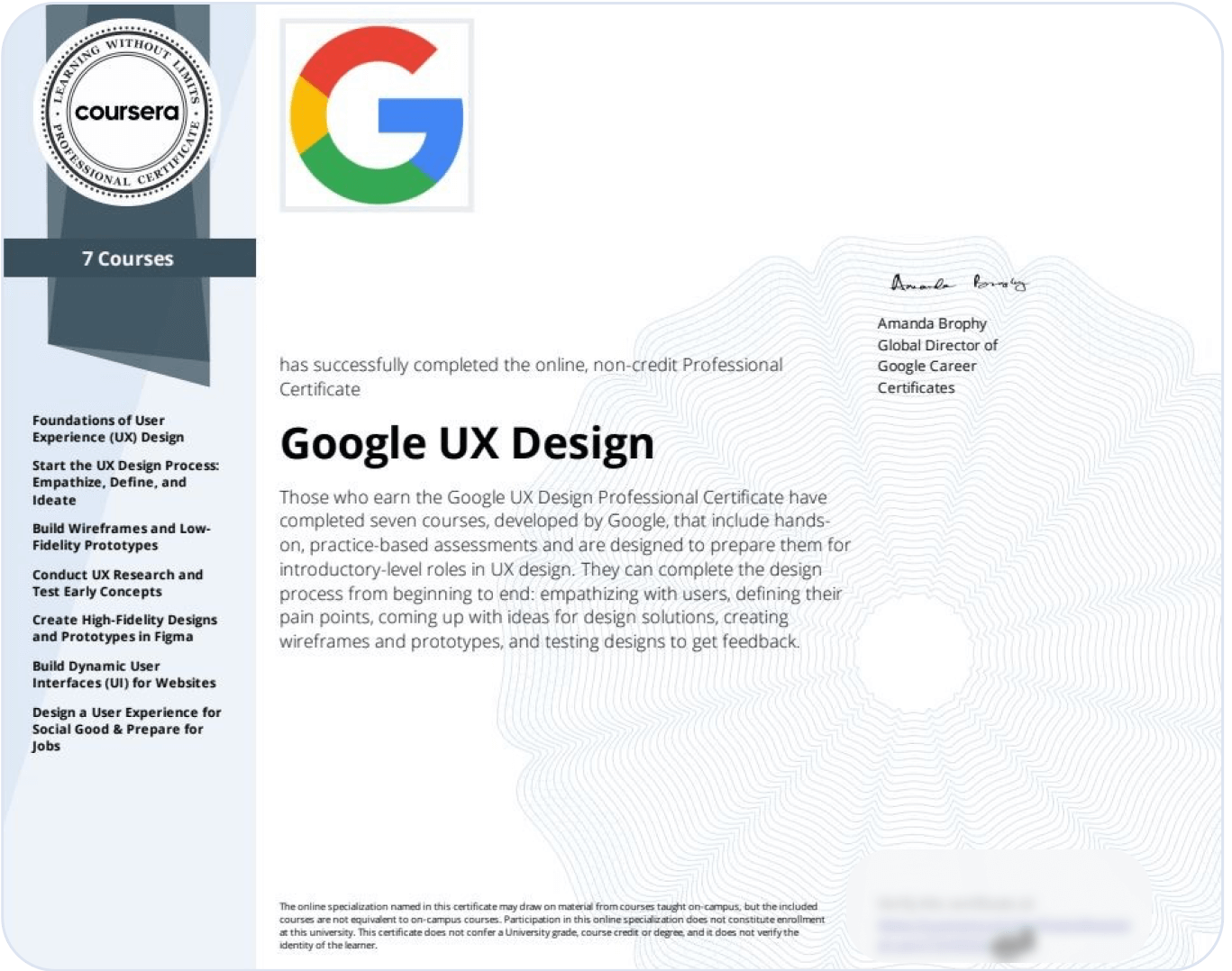 Google UX Design Professional Certificate