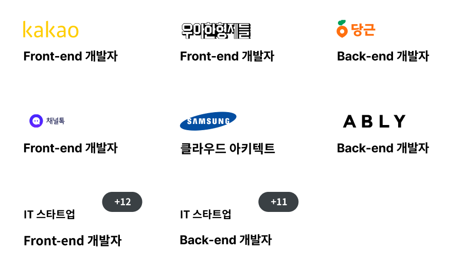 kakao, 우아한형제들, 당근, 채널톡, sumsung, ABLY, IT스타트업